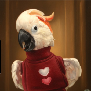 cockatoo in vest